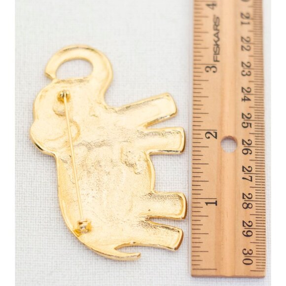 Vintage Elephant Brooch in Gold Tone - A13 - Picture 2 of 2